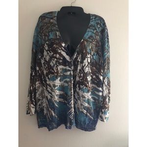 ZoZo Size 1X multicolored Cardigan v-neck